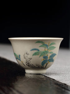 Handmade Ceramic Chai Cup Tian Sheng Tang Orchid Owner Cup High End Gongfu Tea Set Dehua Ceramics Floral Pattern Vintage Style