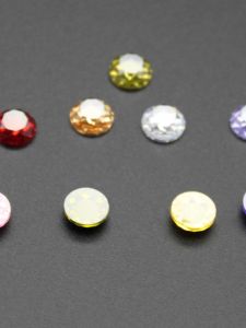 Tổng Hợp Đá Cubic Zirconia Vòng 5-7mm Đáy Bằng Khắc Đá Quý Nhân Tạo Cho Móng Tay Nghệ Thuật Trong 6 Màu