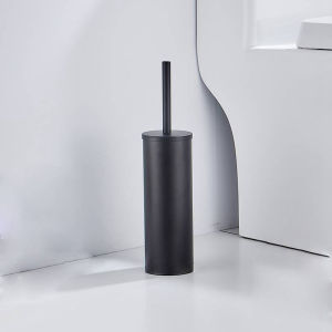 Ellen ที่ใส่แปรงในห้องน้ำชุดทำความสะอาดห้องน้ำพื้นยืนที่เก็บห้องน้ำสีดำและองค์กร ML117