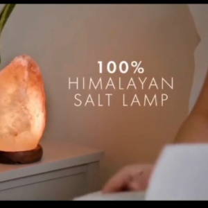 Handmade 100% Natural Himalayan Crystal Rock Salt Lamp Wooden Base Ambience Night Light Attract Wealth Home Furnishing