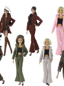 Girls Doll Clothes Velvet Jacket Suit Casual Wear 30cm Doll Outfit Changeable Toy Gift for Little Girls Fabric Material