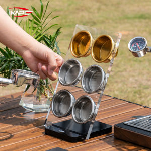 IKAPE Espresso Filter Basket Display StandAcrylic Filter Basket HolderPrecision High-Extraction Espresso Filter Basket