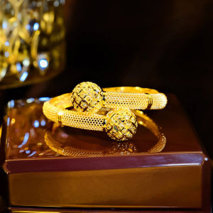 SEQUITO Delicate Ladies Golden Jewelry Honeycomb Hollow Round Banquet Bangle Wrist Accessories B387