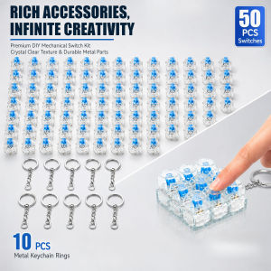 36/50/75PCS Keyboard Clickers for 3D Prints Strong Tactile Bump 3-Pin Mechanical Keyboard Switches Extra 10PCS Metal Keychain