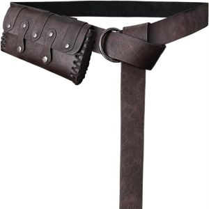 ไวกิ้งอัศวิน Retro เข็มขัด PU สังเคราะห์หนัง Copaly พิมพ์เปลี่ยนเอว Pack Halloween Dress Up เข็มขัดชุดอุปกรณ์เสริม