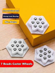 4PCS 7 Beads Self Adhesive Caster Wheels Super Load-bearing Universal 360° Rotating Wheels For Home Appliances Storage Boxes