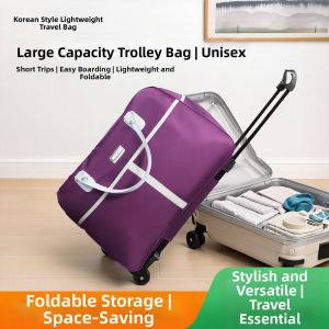 MLZH | Expandable Large Capacity Trolley Bag Handheld Carry-on Luggage Bag