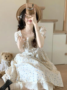 QINWEIYU | Sweet Lace Bell-sleeve Floral Dress 2026 Summer