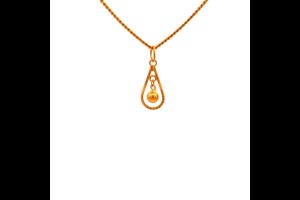 TIANSI 916(22K) GOLD TEARDROP PENDANT WITH SWINGING BEAD 珠子生动水滴吊坠 Loket Emas