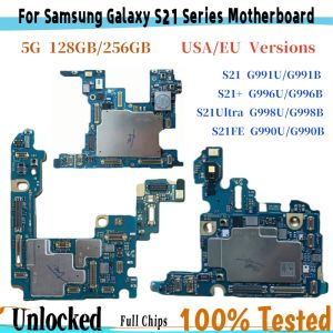 Unlocked S21 FE G990 Motherboard For Samsung Galaxy 5G S21 G991U G991B S21 Ultra G998U G998B S21 Plus G996B G996U Logic Board