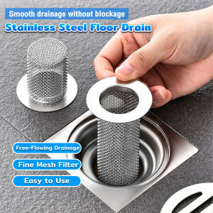 Bathroom Sink Drain Strainer Stainless Floor Drain Filter Hair Trap Anti-Clog Mesh Basket Filter