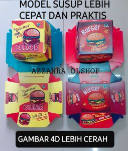 Dus burger / kemasan burger / 10x10x8cm / Wadah burger