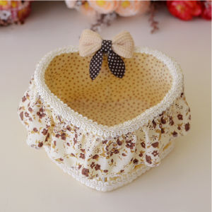 Xixi XY Creative Woven Rattan Fruit Candy Basket Pastoral Lace Storage Basket Jewelry Box Cloth Storage Basket Storage