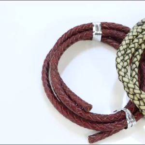1m/lot 6mm Vintage Woven Leather Cord Strip Round Braided Leather Rope For Jewelry Making DIY Fashion Bracelet Necklace