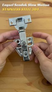 Engsel Sendok Slow Motion Stainless Steel Anti Karat Hidrolik Tutup Pelan