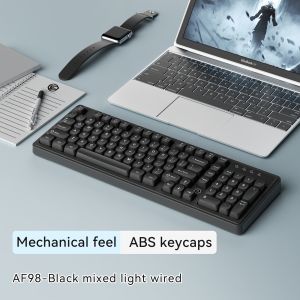 AJAZZ | AJAZZ AF98 Tri-Mode Wired/Wireless/Bluetooth 98-Key Hot-Swappable ABS Keycap Office & Gaming Membrane Keyboard