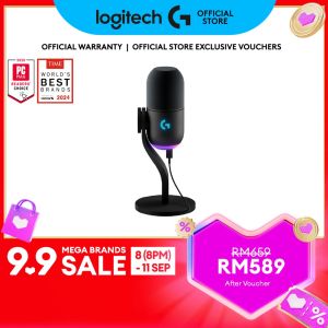 Logitech G Yeti GX Dynamic RGB Gaming Microphone with LIGHTSYNC USB Mic for Streaming Supercardioid USB Plug and Play for PC/Mac - Black