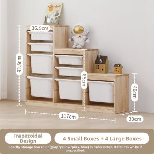 XIAOHUAMEIMEI | Large Capacity Wooden Childrens Toy Storage Chest Drawers