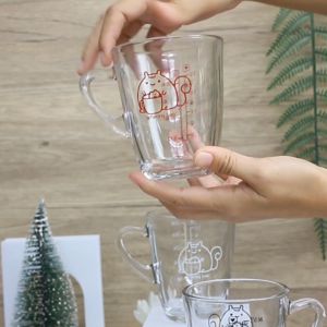 แพ็ค 3 ใบ คละสี แก้วสเกล ตวงส่วนผสม แก้วชงกาแฟ Malong Cafe ขนาด 8 ออนซ์