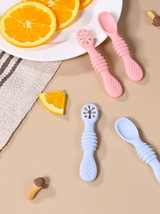 Buy 1 Take 1 Double-Sided Training Spoon For Babies Baby Tableware 100% Food-Grade Silicone Bpa-Free Suitable For Complementary Feeding For Infant 6mos+Self-Feeding Training