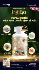 Viên Uống Bổ Mắt Bright Eyes Giúp Chống Mỏi Mắt Viên Lutein Bổ Mắt Hỗ Trợ Cải Thiện Thị Lực Cho Người Cận Hộp 60 Viên