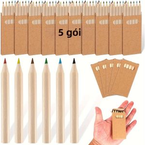 Bút Chì Màu Mini 3.5 Inch Gói Số Lượng Lớn 5/10 Cây Dành Cho Trẻ Em & Người Lớn Trường Học Lớp Học Quà Tặng Sinh Nhật Bút Chì Màu Gỗ Chì HB