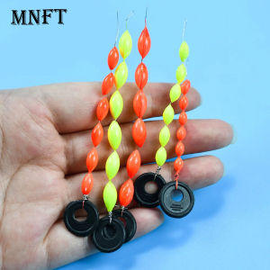 60Pcs/10Sets Fishing Float 6 In 1 String Type Seven Star Float Foam Space Bean Fishing Line Stopper Buoys Tackle Accessories