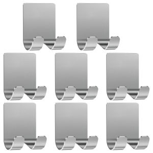 4/8Pcs Self-Adhesive Razor Holder Bathroom Wall Mounted Men Shaving Hook Rack Stainless Steel Shower Razor Organizer Holder