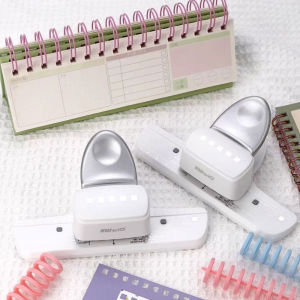 1PC 5-hole Square Binder Punch Loose-leaf Book DIY Binding Supplies Manual Labor-saving Hole Punch (Silver).