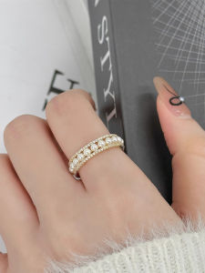 Elegant Romantic French Pearl Ring for Women Stylish Luxury Index Finger Ring Unique Design High-End Feeling Open Ring