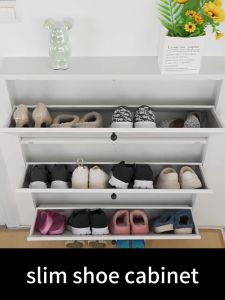 Entryway Slim Shoe Cabinet 3 doors wall mount shoe cabinet multi-layer shoes cabinet rack besi 鞋柜壁挂