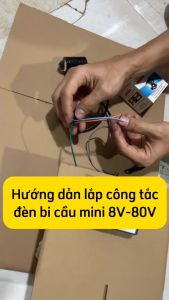 (TẶNG CÔNG TẮC 3 NẤC) Đèn Trợ Sáng BI CẦU MINI 8V-80V Sáng Gom2 Chế Độ Cos Vàng Pha Trắng Xe Máy Xe Điện
