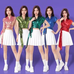 Female Set Adult Student Cheerleading Autumn Jazz Dance Korean Edition Troupe Performance Top And Skirt