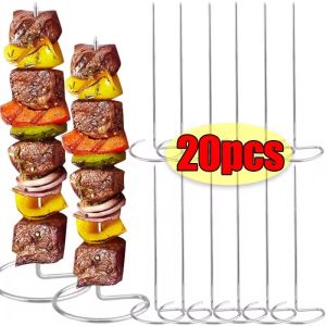 20Pcs Air Fryer Oven Grill Skewers Vertical Grill Stainless Steel Special Baking Needle Kitchen Kabobs BBQ Universal Accessory