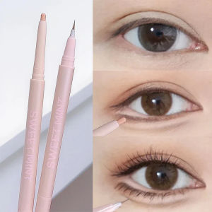 【YOYO Beauty】Double Head Matte Pink Lying Silkworm Pen Waterproof Lasting Natural Brightening Glitter Eyeshadow Pencil Korean Makeup Cosmetic