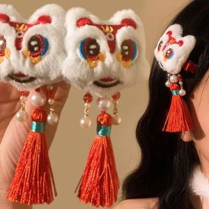 🔥Girls Hair Accessories Chinese Style Hair Cards Childrens New Year Fans Ancient Style Hair Clips Hanfu Headwear New Year Gifts