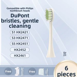 Soft Bristle Electric Toothbrush Head Compatible with Philips Small Flock Brush HX2421/2451/2431/2471 Replacement Head Deep Cleaning