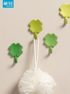Camellia Clover Hook Punch-Free Hallway Bathroom Wall Creative Key Storage Coat and Cap Nail-Free Hook