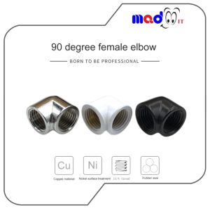 ข้อต่อ ฟิตติ้ง 90องศา female to female แบบเกลียวในทั้ง2ด้าน (G1/4) water cooling CPU cooling