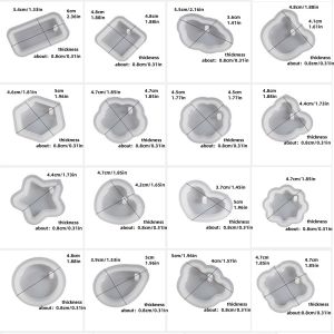 16PCS Silicone Jewelry Molds Kit with Hole Heart Geometry DIY Epoxy Resin Mold Necklace Keychain Pendants Earrings Making Mould