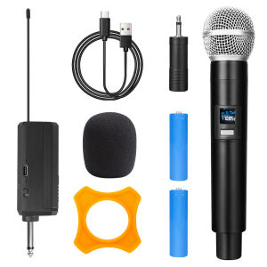 Kebidumei | Wireless Microphone 2 Channel UHF Fixed Frequency Handheld Mic Microphone Condenser Microphone For Party Karaoke Show Meeting