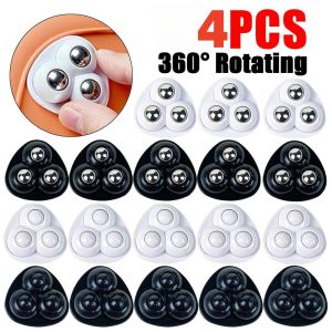 4 cái/bộ dính bánh xe phổ quát hộ gia đình 3-hạt mini không phát ra tiếng bánh xe 360 xoay Caster đồ nội thất lưu trữ hộp bánh xe