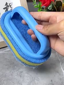 BOSSLU Sikat Spons Kamar Mandi Dengan handle Pegangan / Spons Sikat Pembersih Kamar Mandi