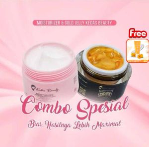 PROMO‼️2Paket combo spesial gold jelly dan moisturizer DNA salmon with collagen Free Suncreen