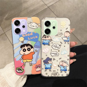 New Casing OPPO A5i Pro Reno14 F Reno14 Pro 11F 11 Pro 5G Hot Fashion Creative Colorful Crayon Shin-chan Rabbit Phone Case Ultra-thin Transparent Soft Cover 2025
