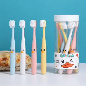8pcs/set High Quality Thin Cotton Bristle Toothbrush Rounded Brush head Toothbrush for Kids 2-12Y