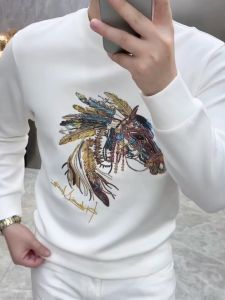 Áo nỉ nam dài tay - Họa tiết hình ngựa độc lạ  - H102