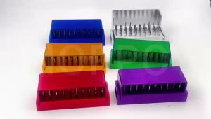 PIORPOY 30 Holes Dental Bur+Holder Aluminium High and Low Speed Handpiece Drills Disinfection Block Autoclavable Dentistry Tool