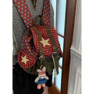 Trendy Starry Womens Backpack Large Capacity Travel Hiking Bag Student Shoulder Bag Double Layer Polyester Inner Material