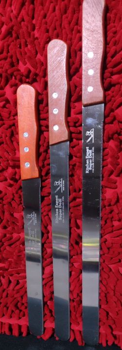BergHOFF Moon 3-Pc Stainless Steel Cutlery Set Chef's Knife Serrated Bread Knife Poultry Shear PP Handle